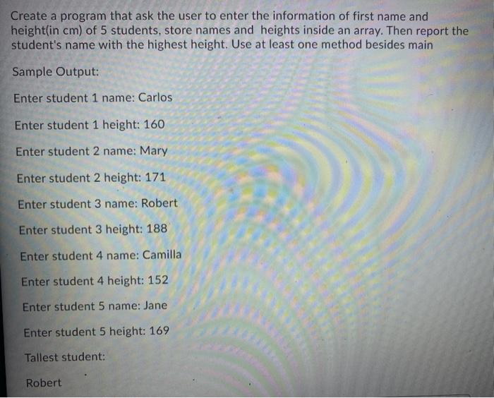 Solved Create a program that ask the user to enter the | Chegg.com