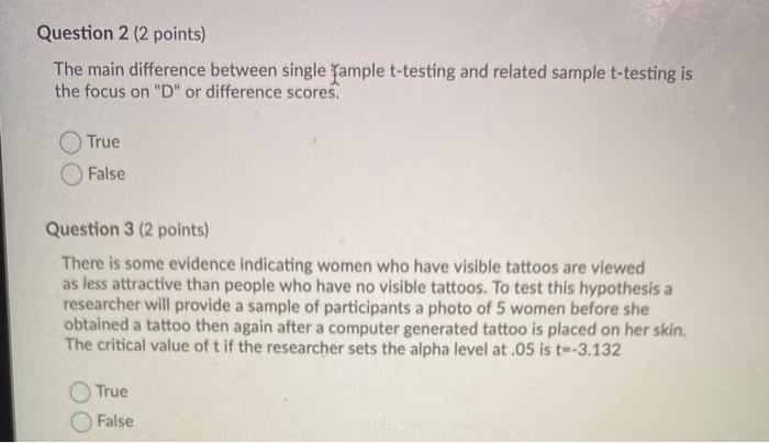 Solved Question 2 (2 points) The main difference between | Chegg.com
