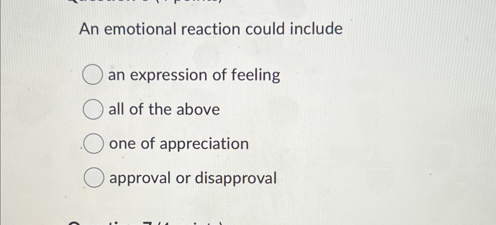 Solved An emotional reaction could includean expression of | Chegg.com