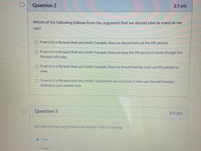 Solved Question 2 2.5 pts Which of the following follows | Chegg.com