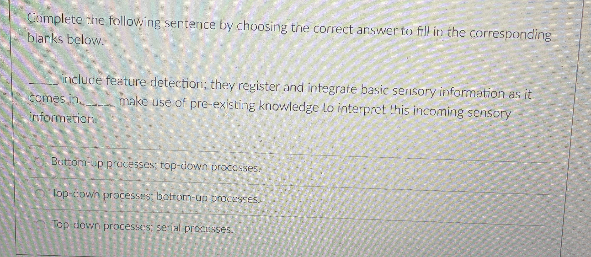 Solved Complete the following sentence by choosing the | Chegg.com