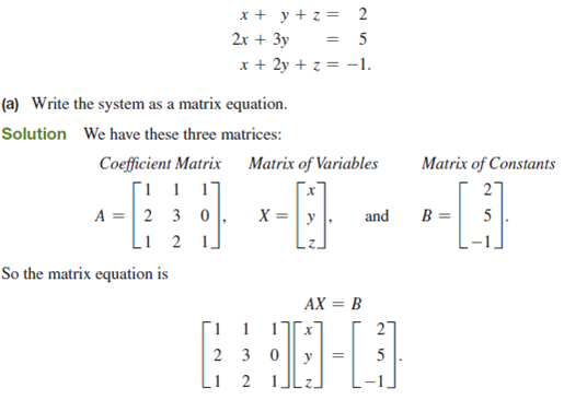 Solved: Solve The Matrix Equation AX= B For X. (See Example.)Ex ...