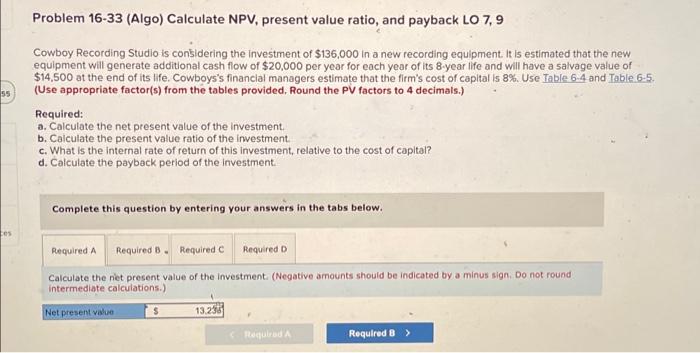 solved-problem-16-33-algo-calculate-npv-present-value-chegg