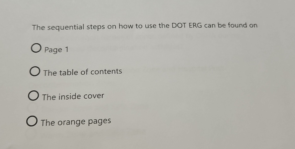 Solved The sequential steps on how to use the DOT ERG can be | Chegg.com