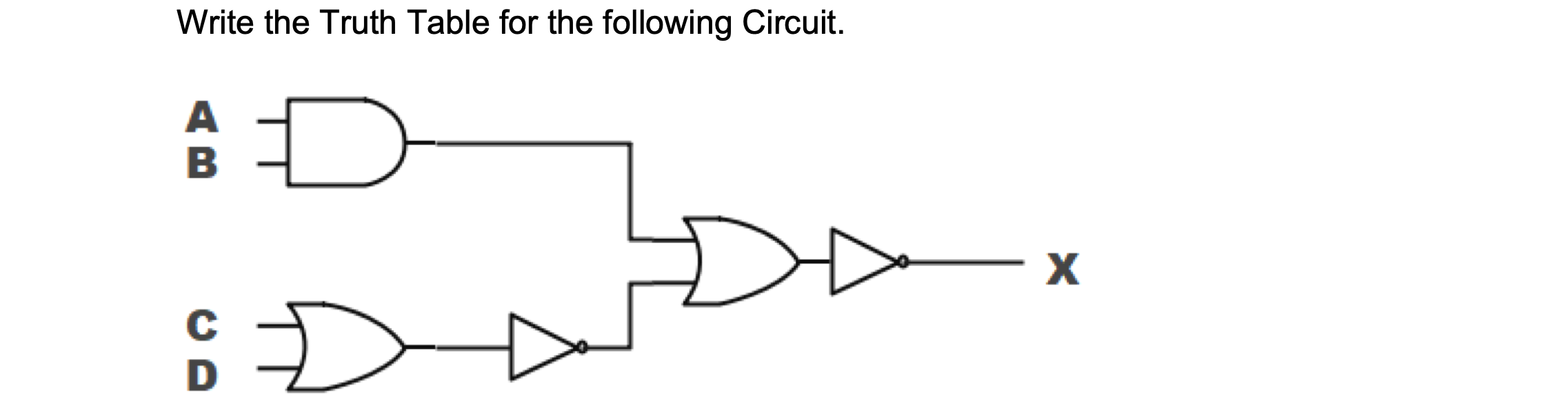 Solved Write the Truth Table for the following Circuit. | Chegg.com