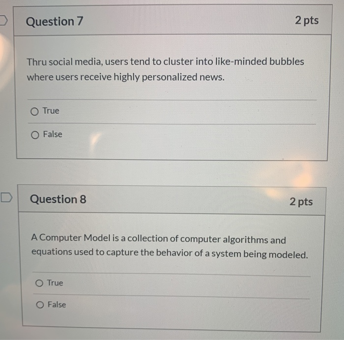 Solved Question 7 2 pts Thru social media, users tend to | Chegg.com