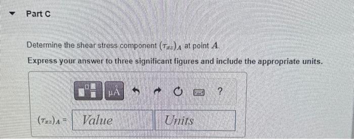 Solved Determine the normal stress at point A. Express your | Chegg.com