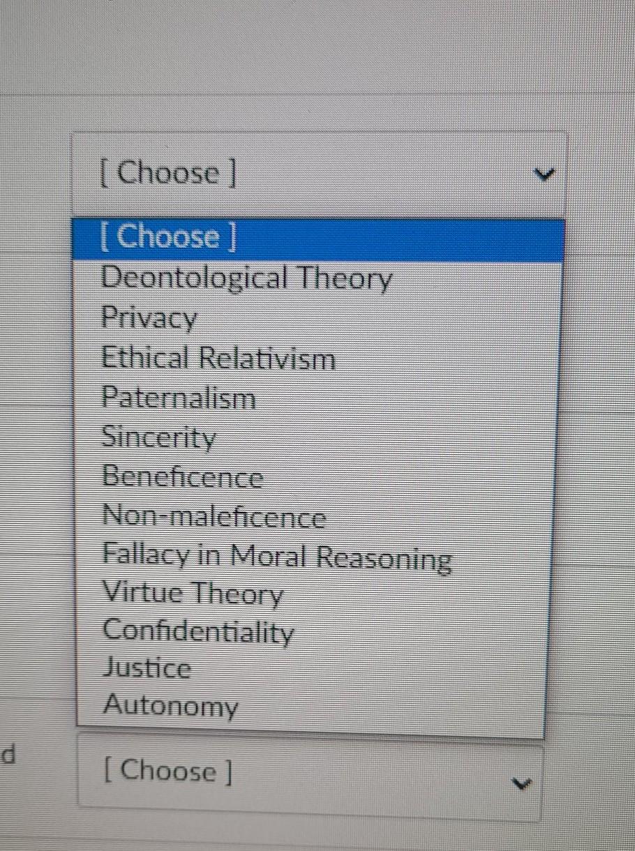 Solved Match the description in the left hand column with