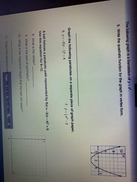 Solved The Following Graph Is A Translation Of Y X 12 5 Chegg Com