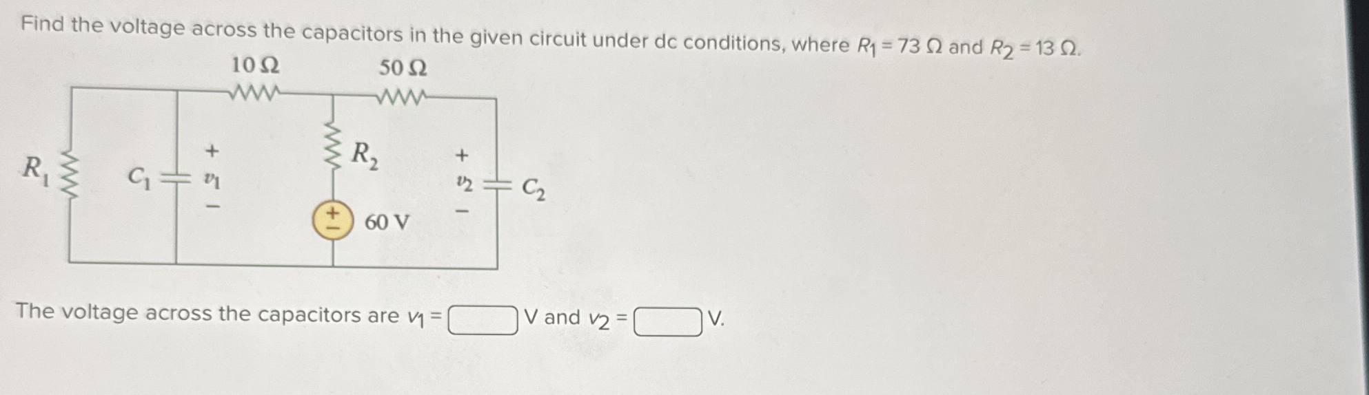 Solved Find the voltage across the capacitors in the given | Chegg.com