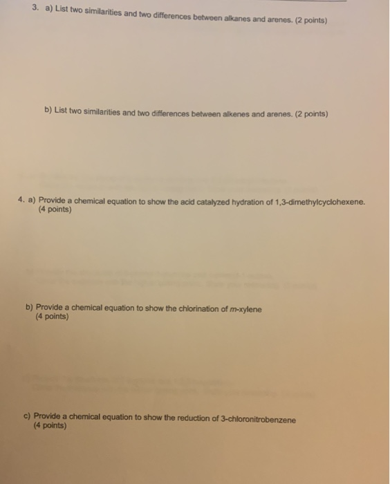 Solved 3. a) List two similarities and two differences | Chegg.com