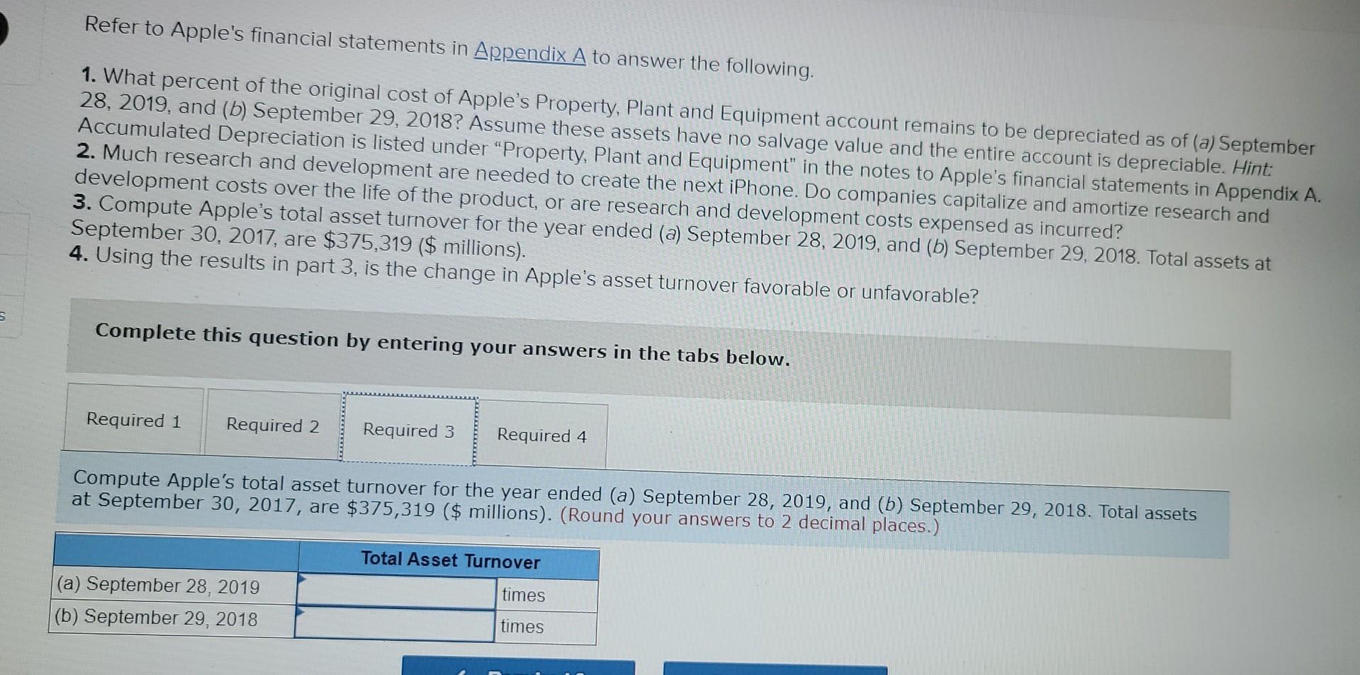 Solved Refer To Apple's Financial Statements In To Answer | Chegg.com