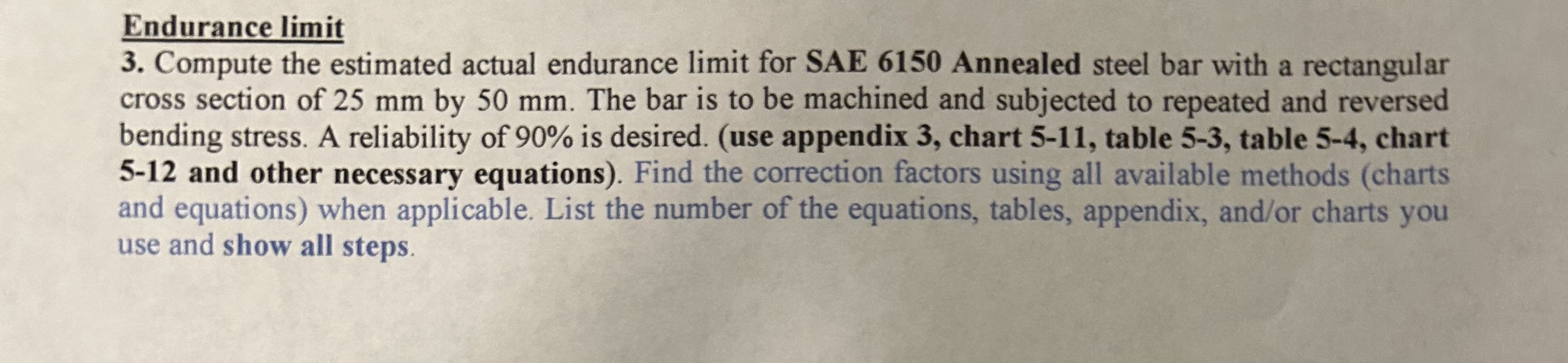 Solved Endurance limit3. ﻿Compute the estimated actual | Chegg.com