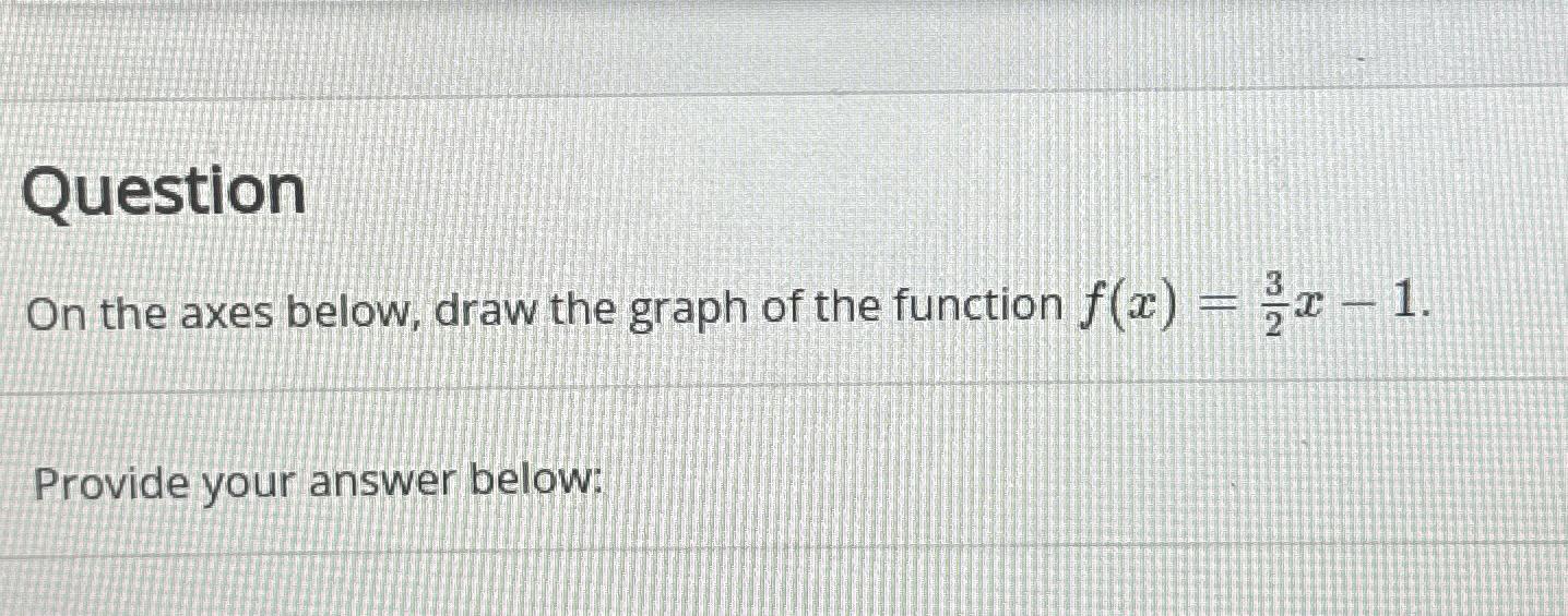Solved QuestionOn the axes below, draw the graph of the | Chegg.com