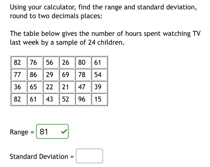 Solved Calculate (xbar) for the data shown, to two decimal