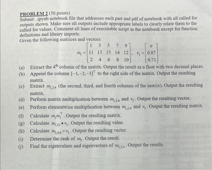 Solved Problem 2 50 Points Submit Ipynb Notebook File