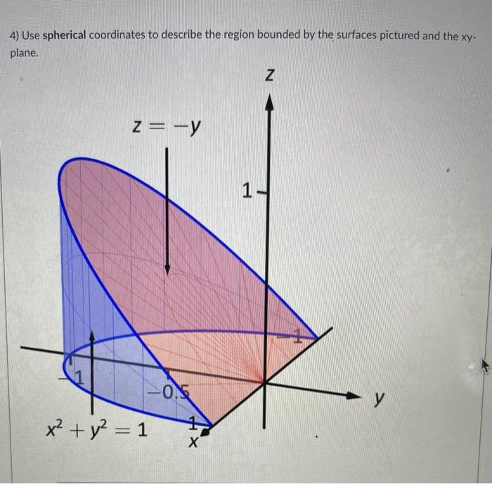 Solved 4) Use spherical coordinates to describe the region | Chegg.com