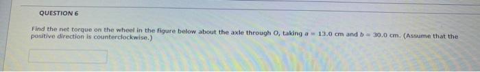 Find the net torque on the wheel in the figure below | Chegg.com