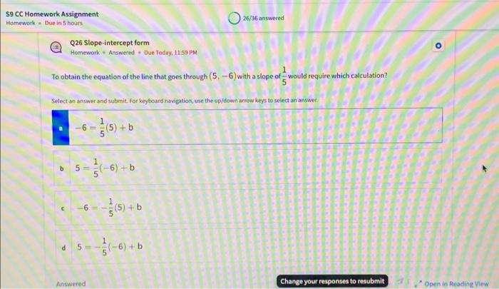 Solved S9 CC Homework Assignment Homework Due in 5 hours Q26 | Chegg.com