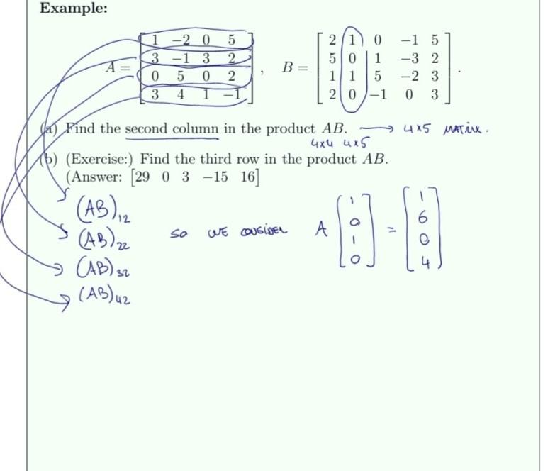 Solved Example: (a) Find The Second Column In The Product | Chegg.com