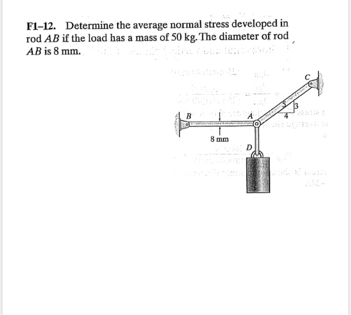 Solved F1-12. Determine the average normal stress developed | Chegg.com