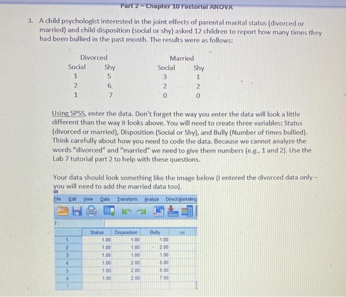 Solved Part 2 Chapter 10 Factorial ANOVA 3. A child | Chegg.com