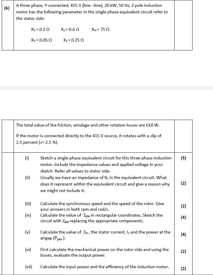 Solved (b)A three phase, Yconnected,
