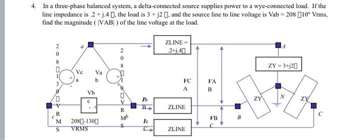 Solved 4. In a three-phase balanced system, a | Chegg.com