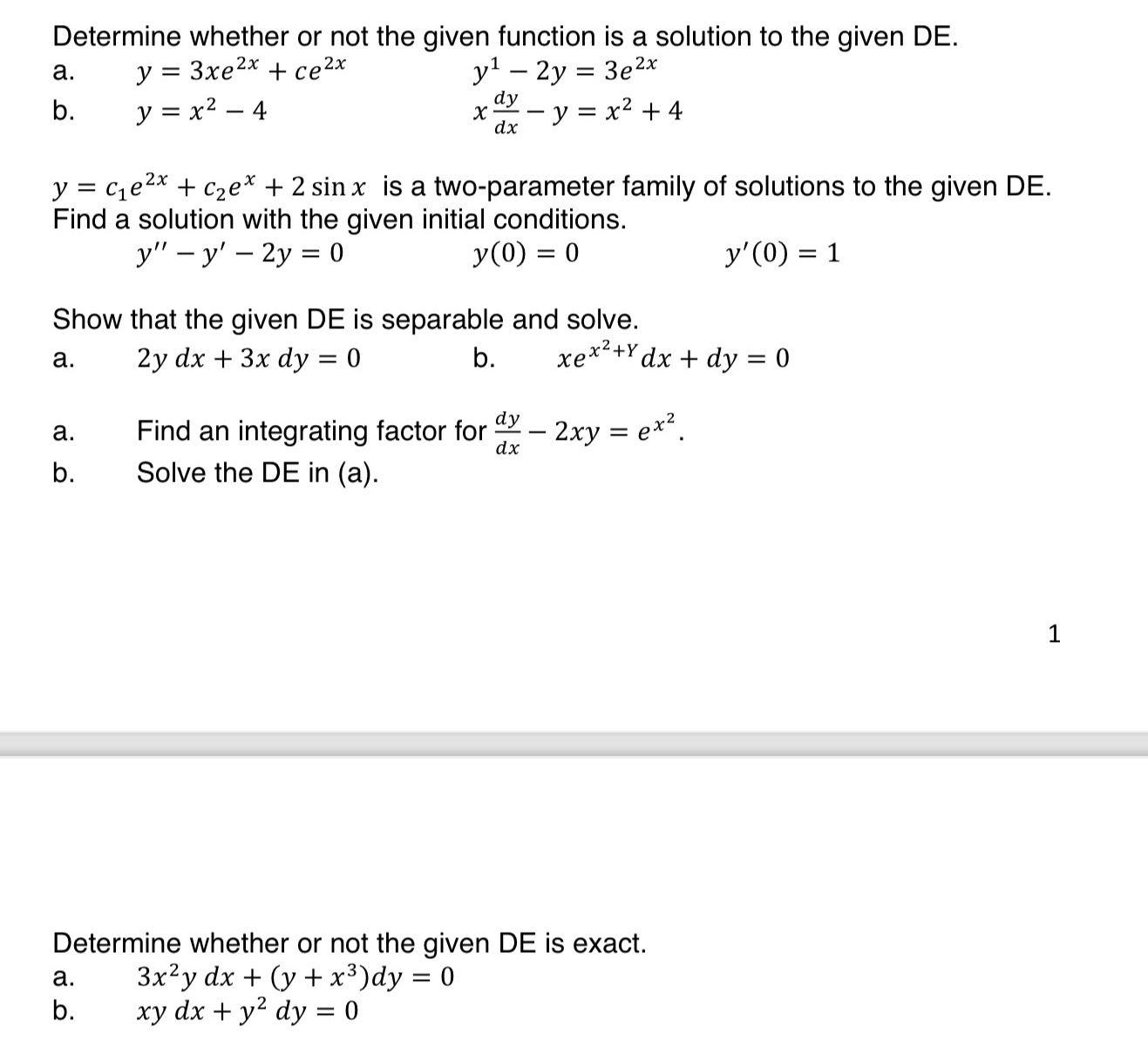 Solved Determine whether or not the given function is a | Chegg.com