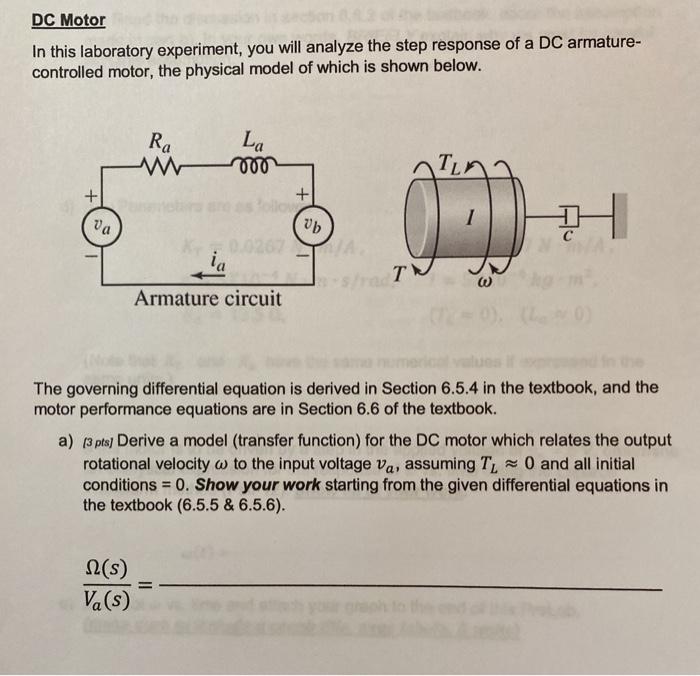 Solved DC Motor In this laboratory experiment, you will | Chegg.com
