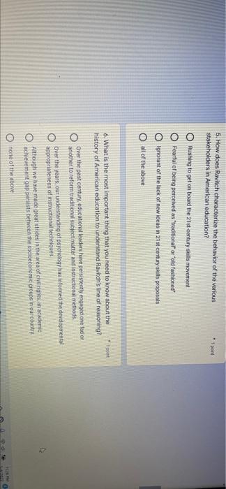 5. How does Ravitch characterize the behavior of the | Chegg.com