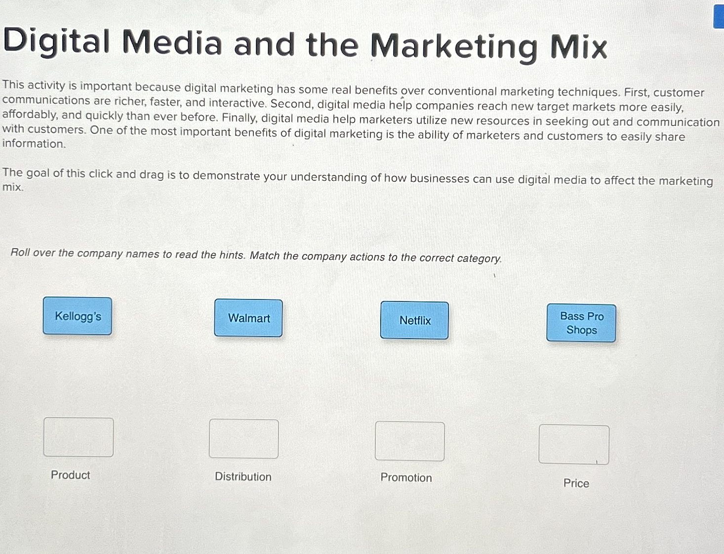 Solved Digital Media and the Marketing MixThis activity is | Chegg.com