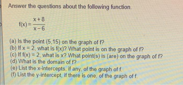 Solved Answer the questions about the following function. X | Chegg.com