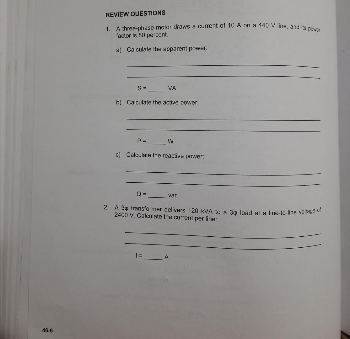 Solved S= VA B) Calculate The Active Power: P= W C) | Chegg.com