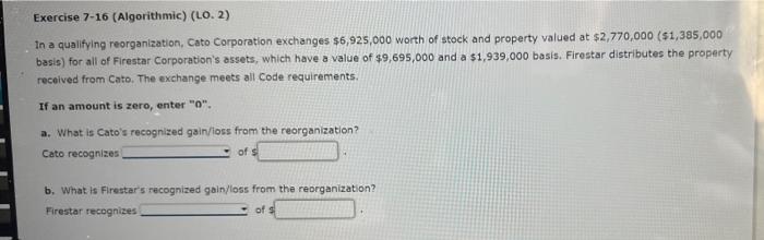 Solved Exercise 7 16 Algorithmic LO 2 In A Qualifying Chegg