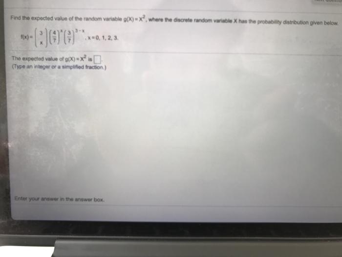 Solved Find The Expected Value Of The Random Variable )-x?, | Chegg.com