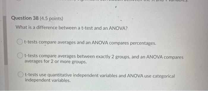 Solved Question 38 (4.5 points) What is a difference between | Chegg.com