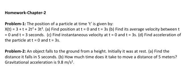 Solved Problem-1: The position of a particle at time ' t ' | Chegg.com