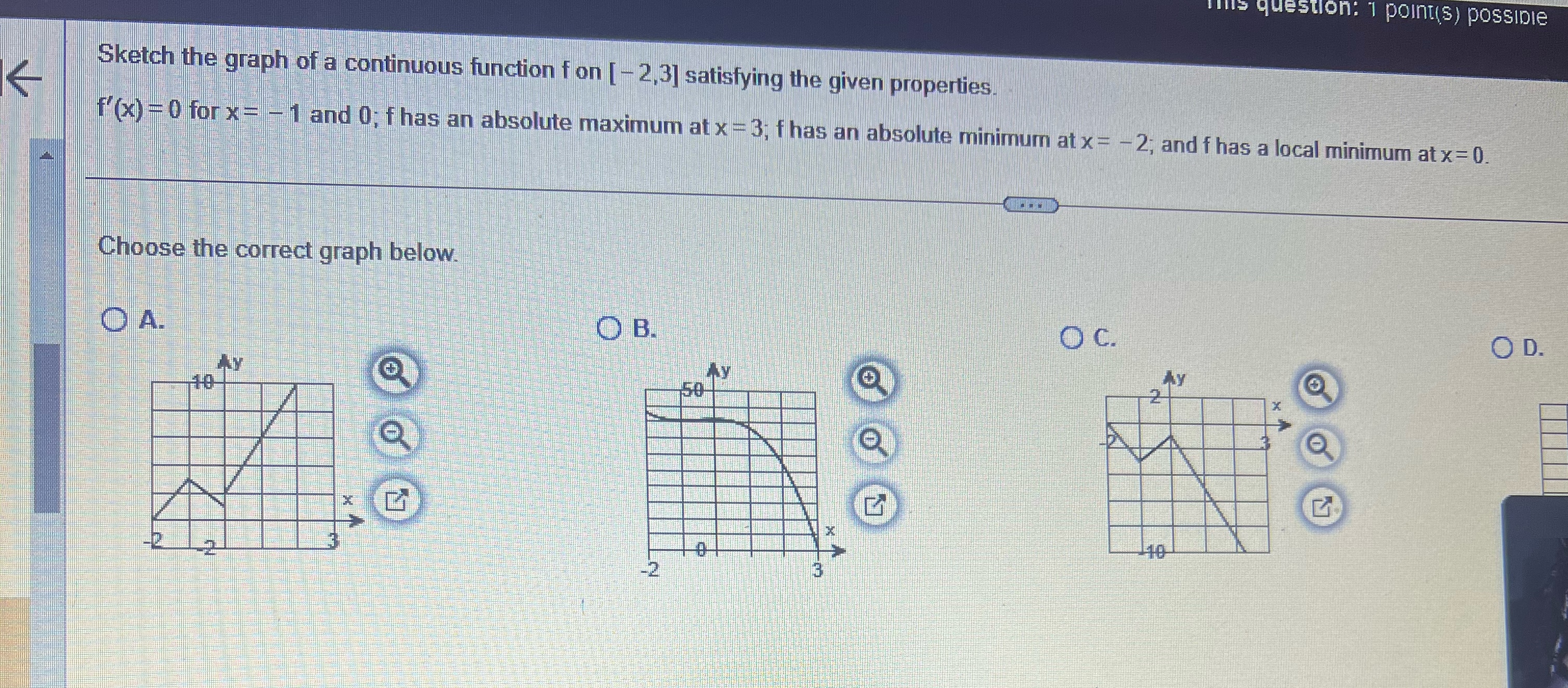 Solved Sketch the graph of a continuous function f ﻿on -2,3 | Chegg.com