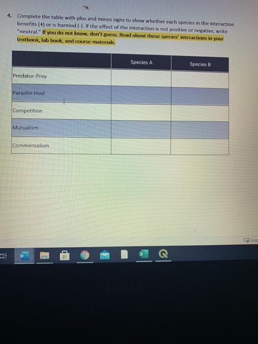 Solved 4. Complete the table with plus and minus signs to | Chegg.com