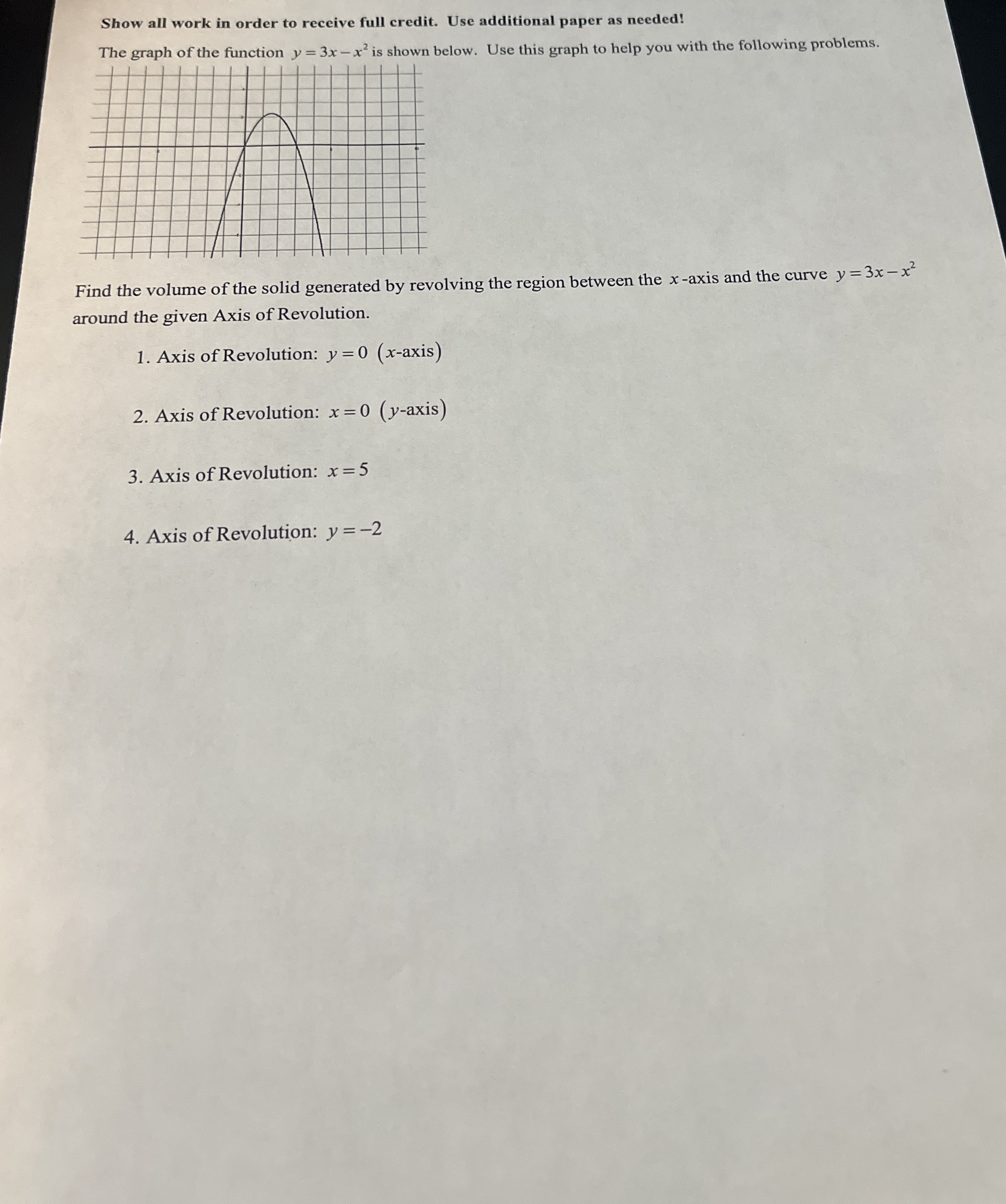 Solved Show all work in order to receive full credit. Use | Chegg.com