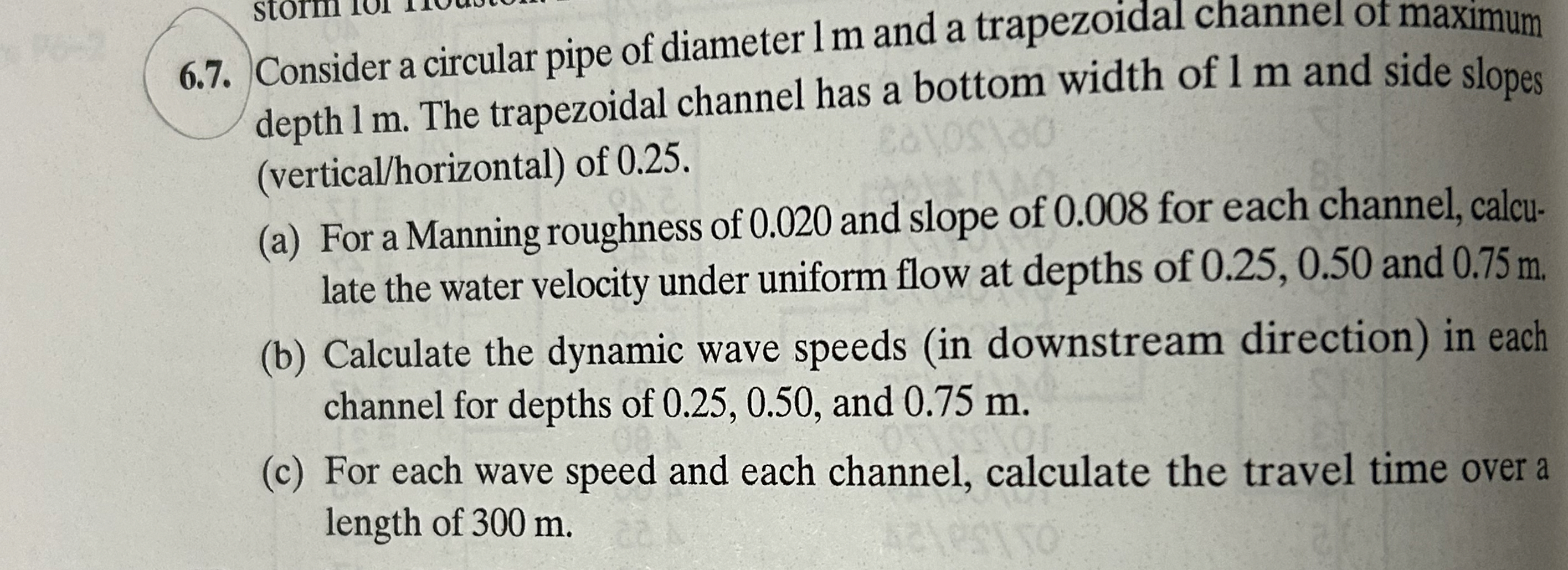 Solved 6.7. ﻿Consider a circular pipe of diameter 1 ﻿m and a | Chegg.com