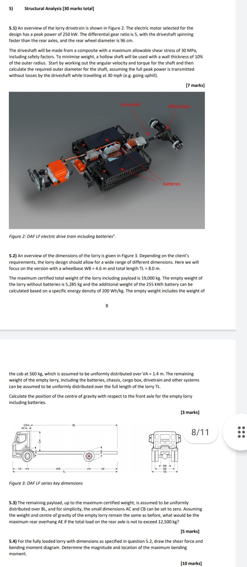 Solved 5) Structural Analysis [ 30 Marks Total] 5.1) An | Chegg.com