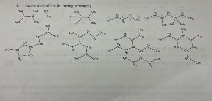 Solved 3. Name Each Of The Following Structures. | Chegg.com