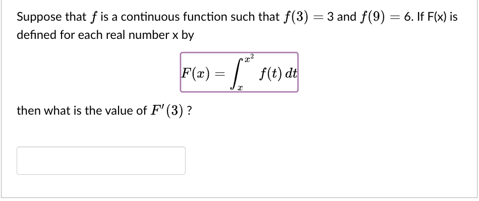 Solved Suppose That F ﻿is A Continuous Function Such That | Chegg.com