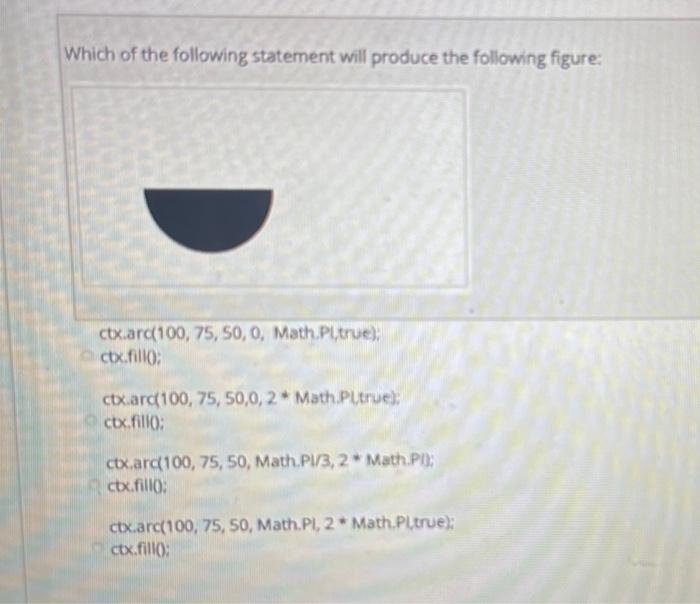 Solved Which of the following statement will produce the | Chegg.com