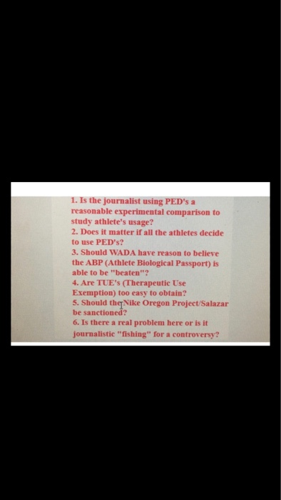 1. Is the journalist using PED’s a reasonable | Chegg.com