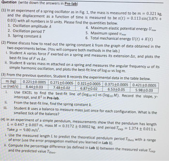 Solved Question (write down the answers in Pre-lab) (1) In | Chegg.com