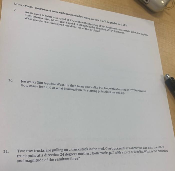 Solved Draw a vector diagram and solve each problem below | Chegg.com