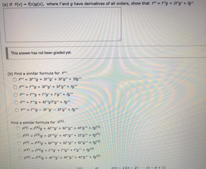 Solved A If F X F X G X Where Fand G Have Derivati Chegg Com